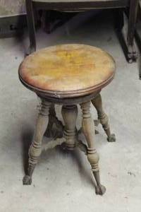 lot 237 image: antique Victorian-style wooden piano stool