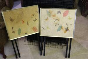 lot 251 image: vintage Artex Mid-Century Modern butterfly folding TV snack trays