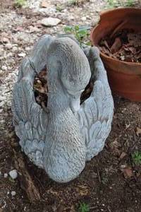 lot 323 image: concrete swan statue planter