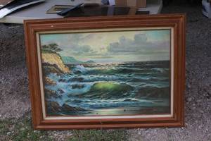lot 346 image: Painting 24x36 with paper see pictures