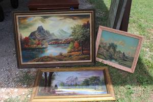 lot 347 image: Artwork on canvas see pictures for details