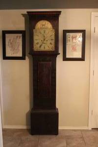 lot 376 image: antique longcase clock see all pictures winder is setting on the side of it in pictures