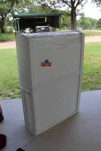 lot 416 image: a Richell Pet Stuff Tower used for organizing pet food, treats, and toys