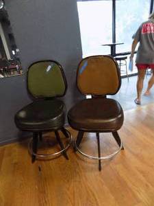 lot 38 image: barstools with backs green and brown