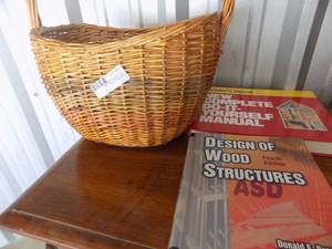 lot 90 image: Home DIY book design wood structures and Large basket