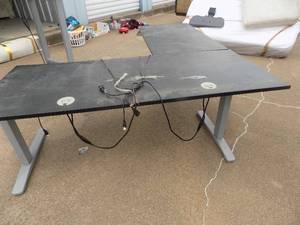 lot 102 image: L shaped  UPLIFT desk standing desk 72 L X 30W  & SIDE 48 W X 78 L