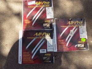 lot 187 image: All pro band saw blade 93.5 L. 14  WIDTH  QTY 2  & 332 WIDTH  QTY 1