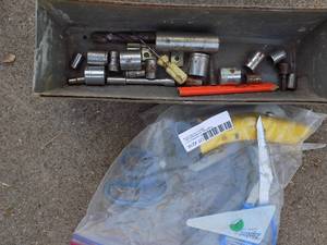 lot 216 image: Tools-Sockets, drill bits, scissors 