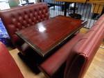 Café booth 2 opposing benches with rectangle table and glazed top