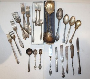 lot 21 image: Silver plated flatware