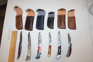 Damascus steel NEW folding pocket knives (5 times the money)