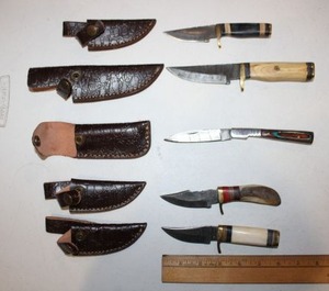 lot 11 image: Damascus steel NEW knives (5 times the money)