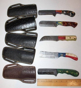 lot 12 image: Damascus steel NEW knives (5 times the money)
