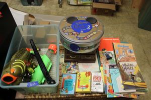 lot 62 image: Kids toys and books plus Disney Trivia game