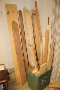 lot 59 image: Extra Solid wood boards, long and short