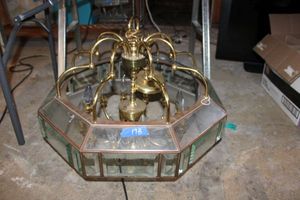 lot 178 image: Glass panel chandelier