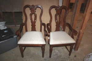 lot 195 image: Two captains Cherry wood dining chairs by Broyhill