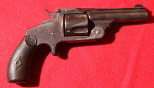 lot 12 image: Antique Smith & Wesson Spur-Trigger 2nd Model 38 Caliber Top-Break Revolver
