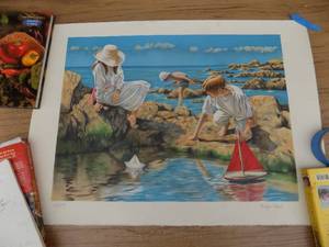 lot 15 image: ART PAPER BOATS  by  BRiAN EVANS     121 275  SIGNED  22 X 30