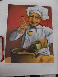 lot 58 image: ART  Titled  Gerald  print by Canadian Artist Will Ratuse SN 931950  24 x 20  COA