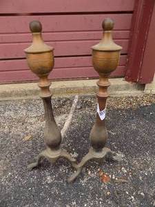 lot 80 image: FIREPLACE  Andirons   Brass