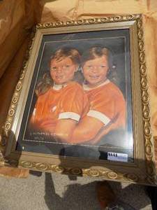 lot 97 image: ART-  2 girls Framed  - THE FRAME IS Lovely  28 X 22