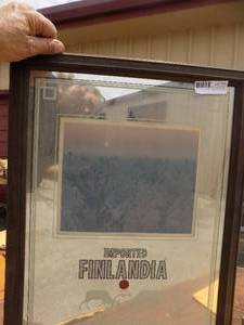 lot 98 image: Framed Finlandia mirror framed  24 X 18