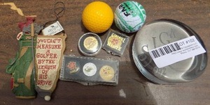 lot 102 image: Golf pins, paperweight LGPA golf sign