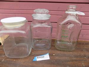 lot 124 image: covered jars x2 and milk jug