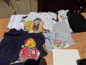 lot 189 image: Taz, Micky and Garfield  shirts