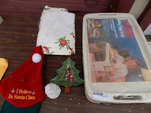 lot 261 image: CHRISTMAS ITEMS  & LAP TRAY