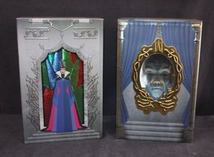 lot 52 image: Two Disney Snow White Mirror Lenticular Popcorn Bucket limited edition collectible popcorn tin