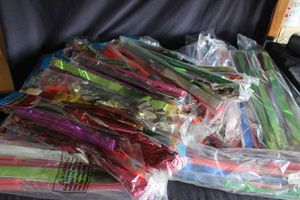 lot 77 image: Bulk lot of metallic ribbon twirlersribbon wands