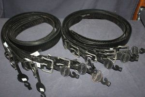 lot 87 image: Chambers brand western-style belts sizes 44 and 42