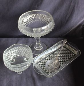 lot 125 image: Indiana Glass Diamond Point glassware
