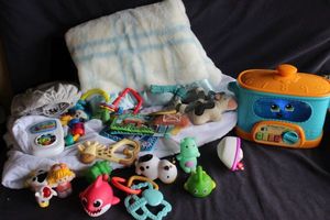 lot 175 image: Toddler Toys and baby blanket