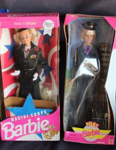 lot 302 image: Marine Corps Barbie and Pilot Barbie