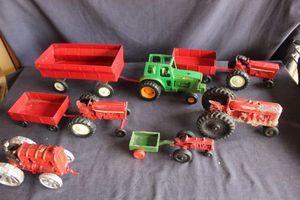 lot 333 image: Vintage Cast tractors and more