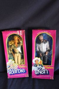 lot 24 image: Vintage set of 1980 Western Barbie and Western Ken