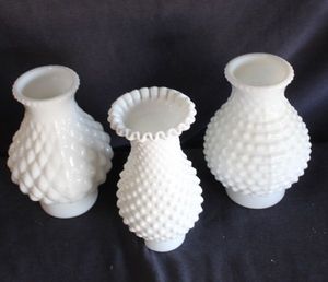 lot 358 image: Milk glass hurricane globes