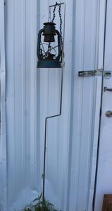 lot 423 image: Lantern Stand And Vintage Oil Lantern