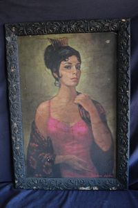 lot 431 image: Vintage Reproduction Lithograph Carmen by Barbara Weber