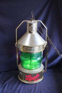 Vintage Stroh's Beer Nautical Lantern Sign From 1970's to 80's.&nbsp; Lights Powered on at Time of Photos