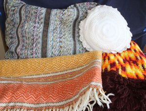 lot 442 image: Afghans and Throw Pillows
