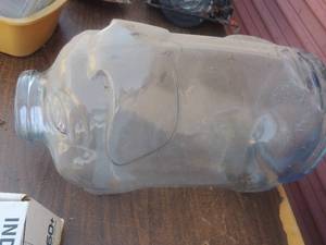 lot 41 image: Large glass pig jar and stopper