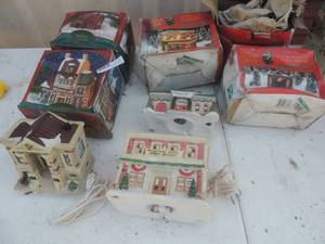 lot 63 image: Christmas village including it�s a wonderful life buildings x 7