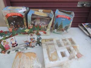 lot 64 image: Christmas village House plus angels and nativity