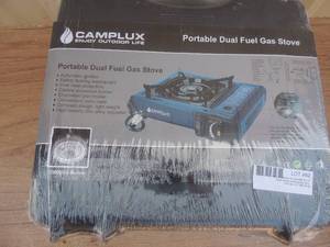 lot 82 image: NEW Camplux portable duel burner gas stove NIB