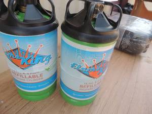 lot 79 image: Flake King 16.4 oz. propane cylinders x 2