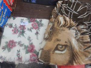 lot 273 image: 2 throws Lion and floral